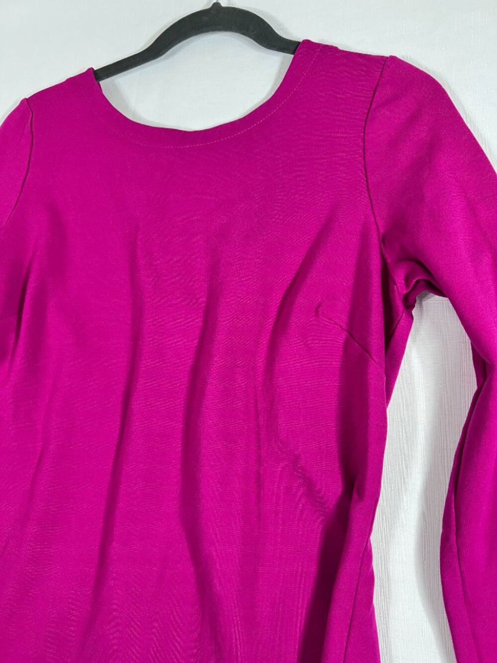 Banana Republic Fuchsia Sheath Work Party Dress Size 12 Back Zip Long Sleeve - Picture 2 of 12
